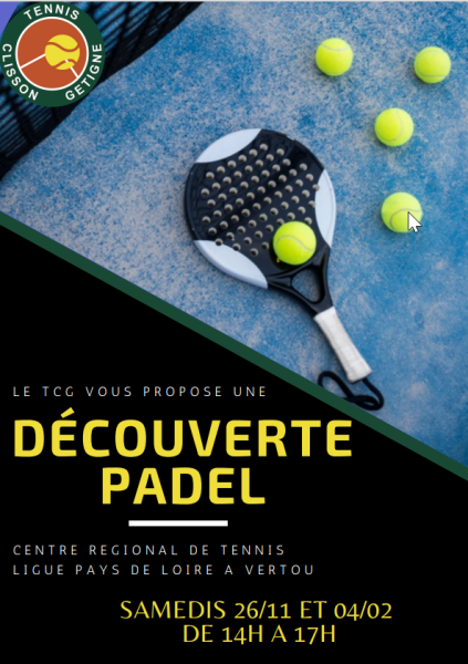 Découverte du PADEL | TENNIS CLISSON GETIGNE